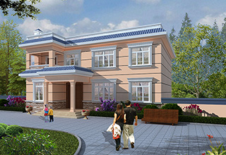 農(nóng)村二層簡歐別墅設(shè)計(jì)施工圖及效果圖 20X12米BZ264-簡歐風(fēng)格